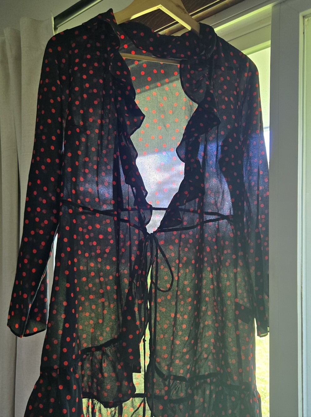 Réalisation Par Navy Dress with Red Polka Dots